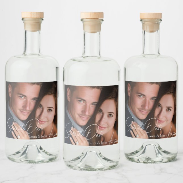 Personalized Photo Save The Date Drink Label (Garrafas)