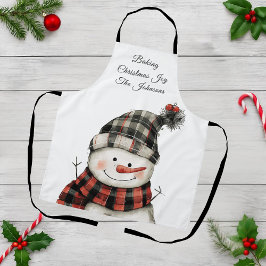 Personalized Plaid Snowman Christmas Family Name