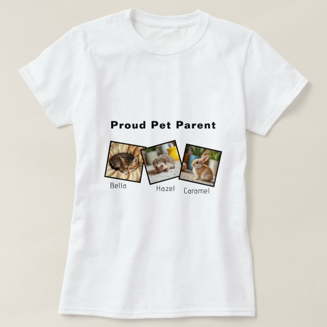 Personalized Proud Pet Parent T-Shirt (Frente do Design)