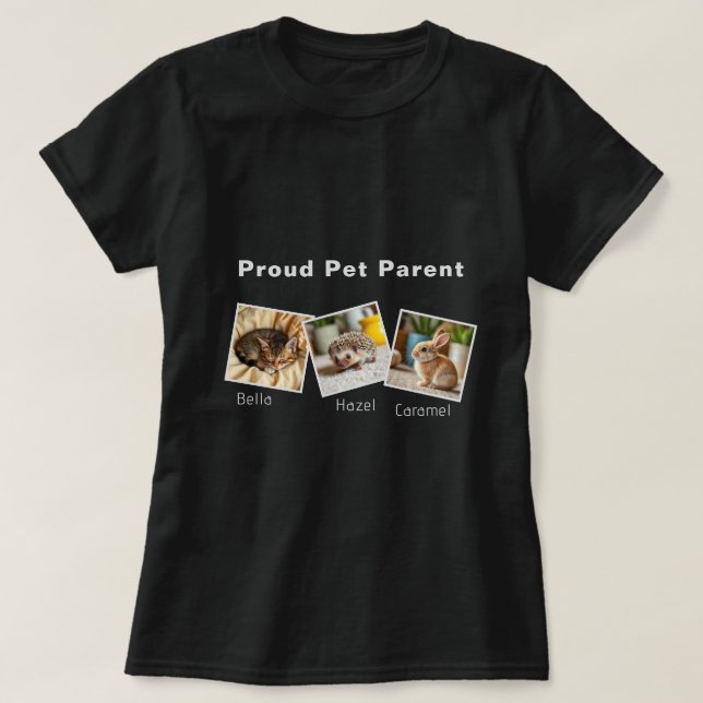 Personalized Proud Pet Parent T-Shirt (Frente do Design)