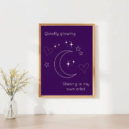 Personalized Purple Celestial Line Art Poster