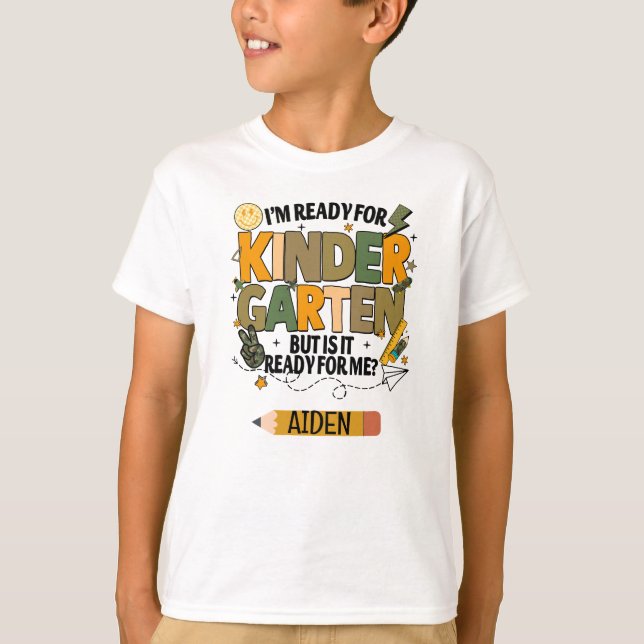 Personalized Ready For Kindergarten T-shirt (Frente)