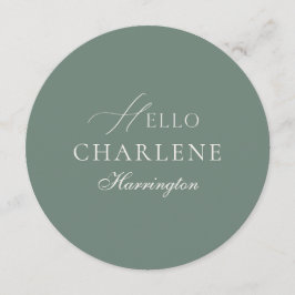 Personalized Sage Green Round Wedding Menu