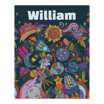 Personalized Space Name Poster for Kids 