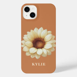 Personalized Sunflower Name Terra Cotta Phone Case