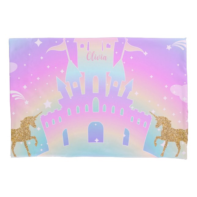 Personalized Unicorn Pillow Case - unicorn decor (Frente)