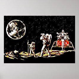 Perspectiva Celestial: Poster de Vista da Lua Retr