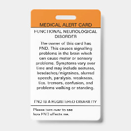 Perturbação Neurológica Funcional Crachá Médico