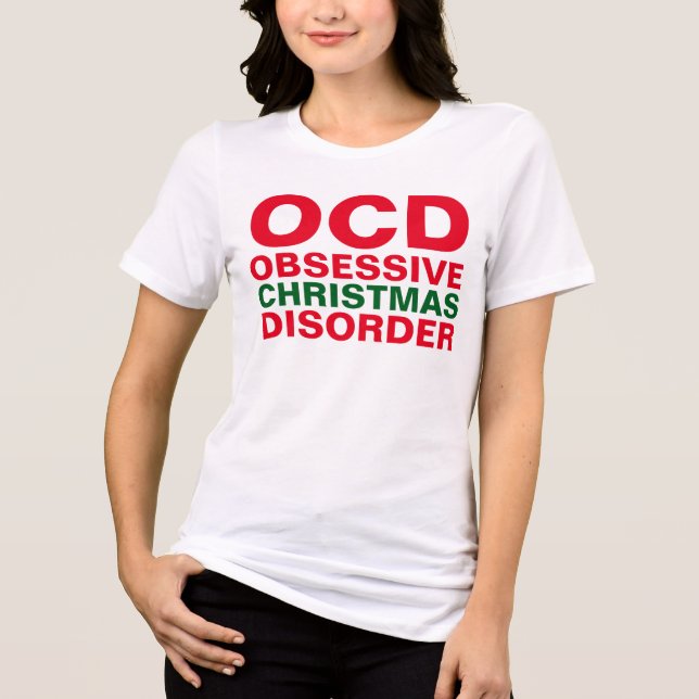 PERTURBAÇÃO OBSESSIVA DE NATAL OCD, T-shirts Engra (Frente)