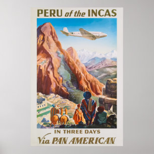 Peru da Poster de Viagens vintage Incas