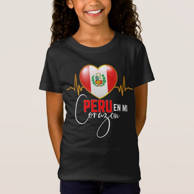 Peru en mi Corazon - Camisa do Orgulho Peruano (Frente)
