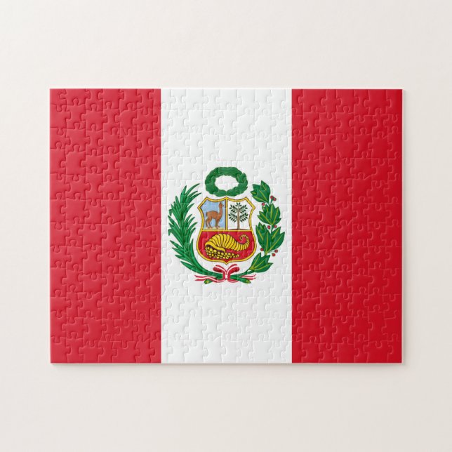 Peru Flag Jigsera Quebra-cabeça (Horizontal)