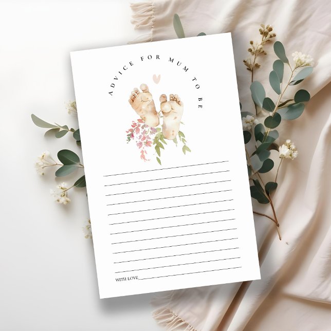 Pés de Bebê Floral Rosa Conselhos Para a Mãe no Ch (Criador carregado)