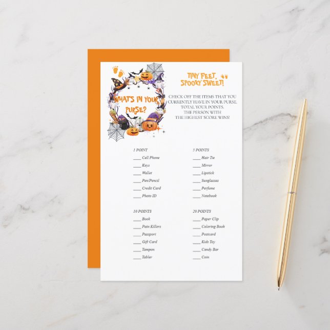 Pés Pequenos do Halloween, Jogo de Bolas Doce e Do (Frente/Verso In Situ)