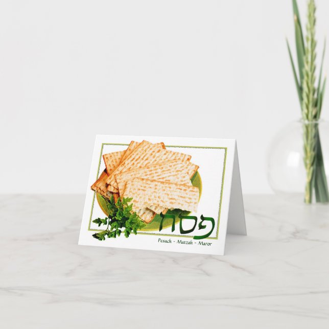 "Pesach, Matzah, cartão do Passover de Maror" (Frente)