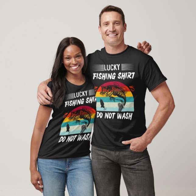Pesca, Camisa De Pesca Sortuda Não Lavam (Unissex)