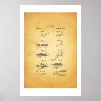 Pesca com mosca 1921 Poster de patente dos EUA - E