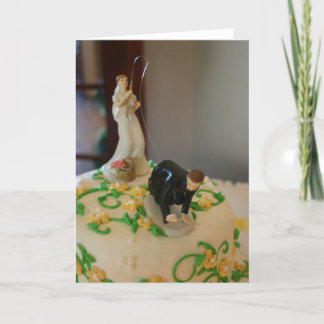 Pesca da noiva para o cartão de casamento original