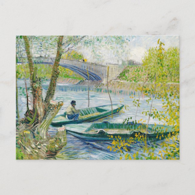 Pesca na Primavera Vincent Van Gogh Cartão postal (Frente)