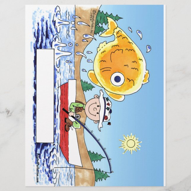 Pesca, Pescador - Cartoon Personalizado (Frente)