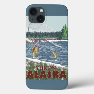 Pescador da mosca - Yukon, Alaska