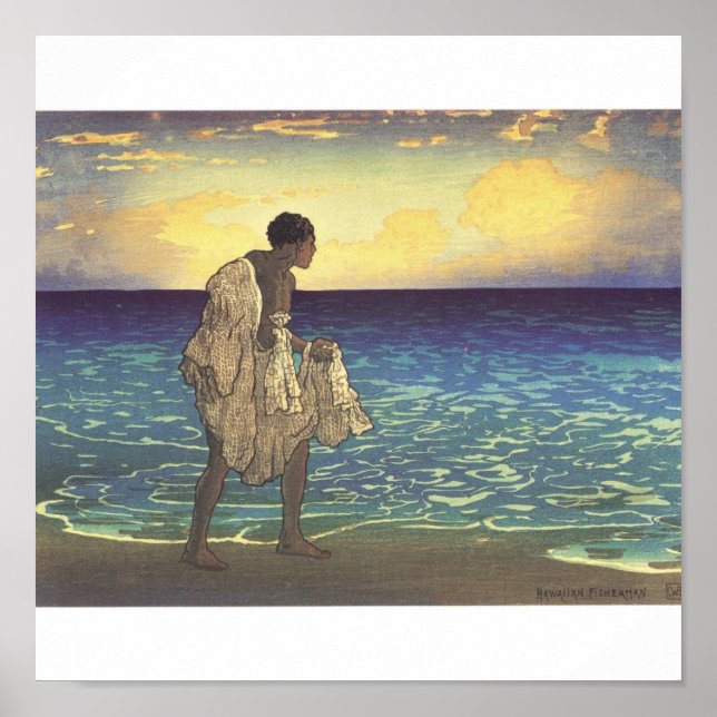Pescador havaiano, impressão de botes (Frente)