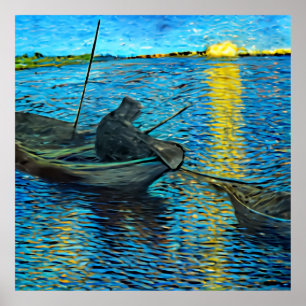 Pescador - van gogh poster e impressões