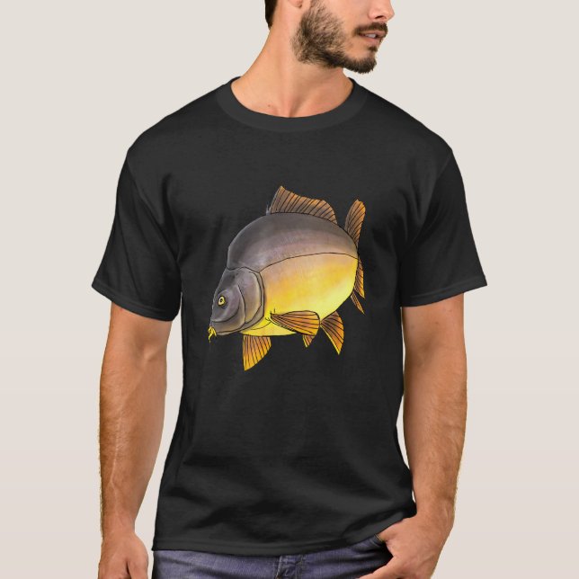 Pescadores de Carpa Pesca Camiseta Homem Mulher (Frente)