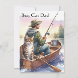 Pescando com o Papai Melhor Papai de Gato Cartão P