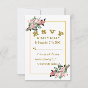 Pêssego Cor-de-rosa Magnolia Casamento Floral RSVP