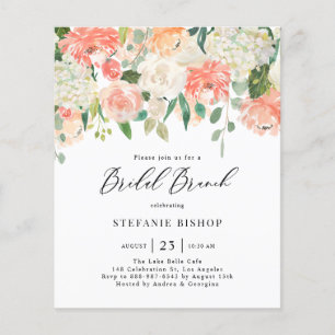 Pêssego de Aquarela e Flores de Marfim Bridal Brun
