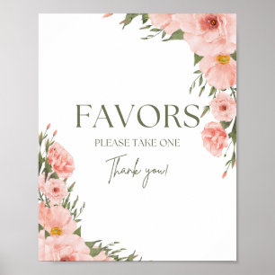 Pêssego de Aquarela Favoritos Florais Poster