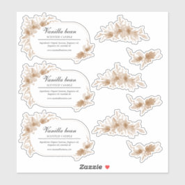 Pêssego de flores aquáticas adesivo de vela