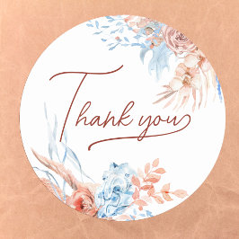 Pêssego e obrigado tropical azul, seu adesivo