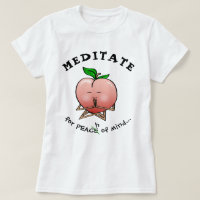 Pêssego engraçado da meditação das camisas | da