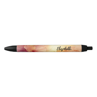Pêssego Floral Personalizado e Caneta de Tinta Álc