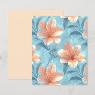 Pêssego Hibisco Floral em Papel de Álbum de Recort