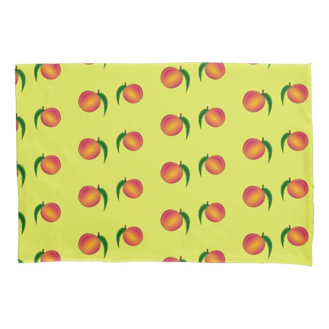 Pêssego padrão da fruta em amarelo (Frente)