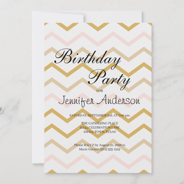 Pêssego Pastel e Zigue-Zague Dourado (Frente)