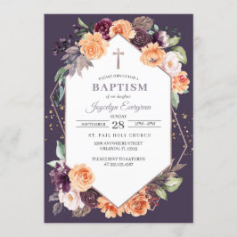 Pêssego Púrpura Queda de Batismo Floral Convite