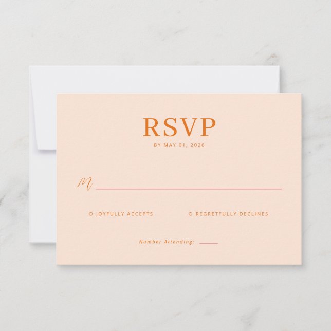 Pêssego Quente Minimalista RSVP (Frente)