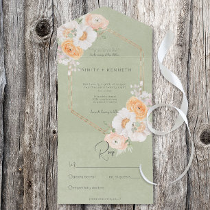 Pêssego Russo Blush & White Floral Sage Sem Janto