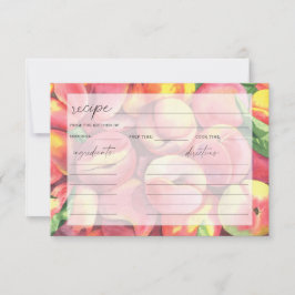 Pêssegos de aquarela - cartão de receita