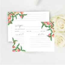 Pêssegos de aquarela - cartão de receita