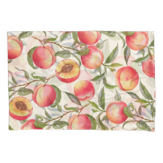 Pêssegos de aquarela, padrão floral sem costura.