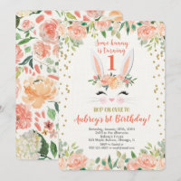 Pêssegos e creme de convite para o aniversário de 