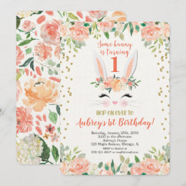 Pêssegos e creme de convite para o aniversário de 