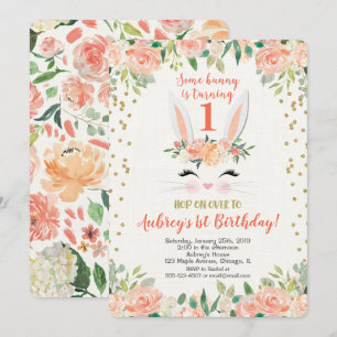 Pêssegos e creme de convite para o aniversário de 