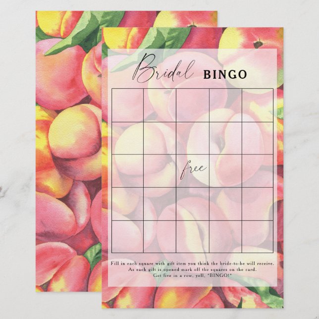 Pêssegos - jogo do bingo Chá de panela (Frente/Verso)