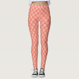 Pessegueira de Coral Peach BOHO Leggings Chic